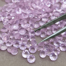 粉晶芙蓉石6*6mm圆形裸石首饰戒面镶嵌晶莹剔透半成品厂家直销