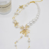 Fashionable necklace from pearl with tassels, sweater, universal chain for key bag , light luxury style, European style