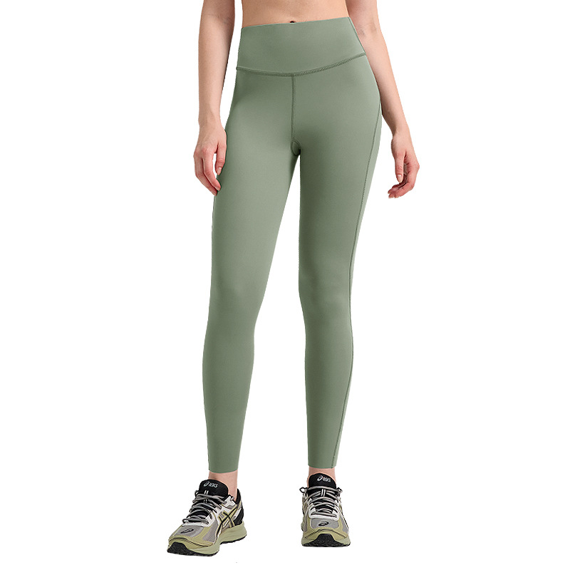 Pantalones elásticos de alta resistencia de alta resistencia de la mujer de alta cintura 24 "deportes de alta cintura desnudos