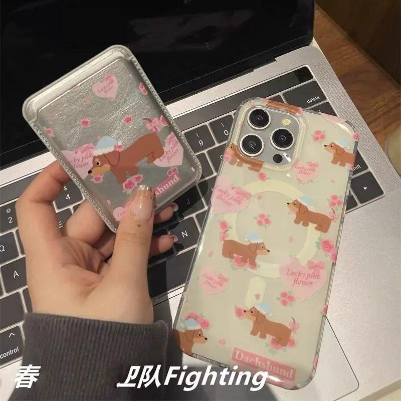 Cartoon Style, Cute Style Magnetic Attraction Dog Spraying Cartoon Style Cute Phone Cases Phone Accessories
