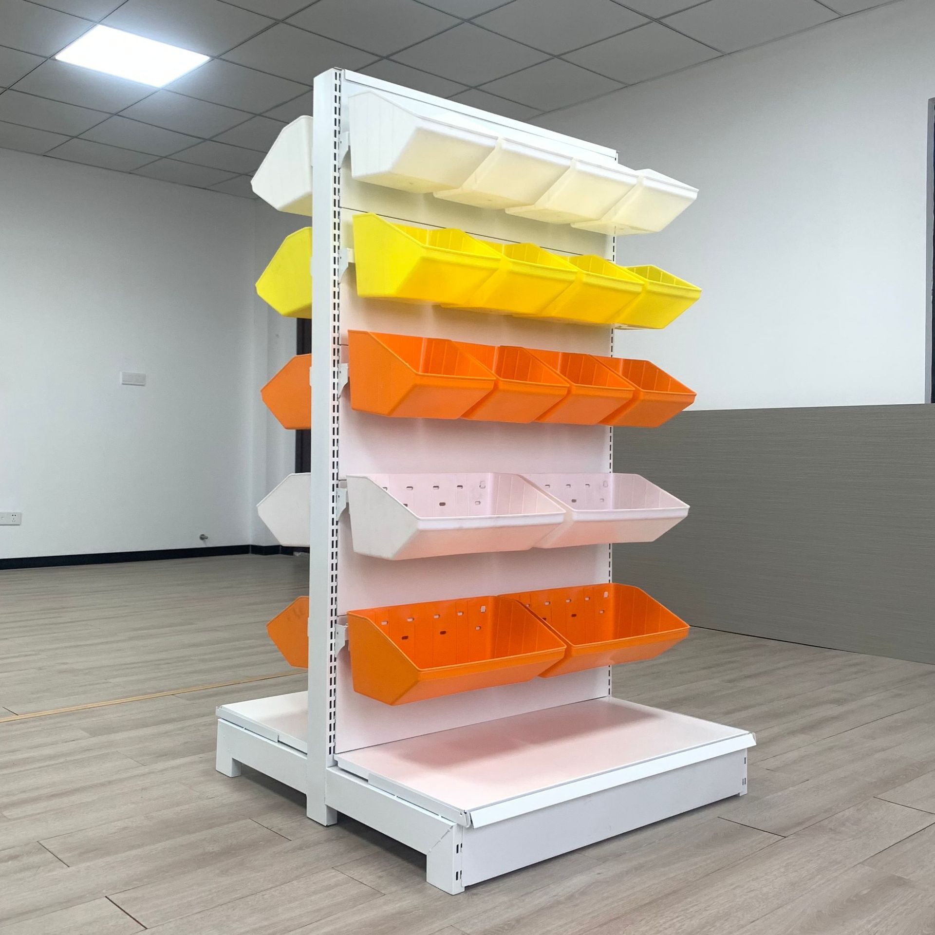 Snack estante supermercado estante venta al por mayor de un solo lado de múltiples capas de ocio snack estante de comida dispersa estante snack gabinete