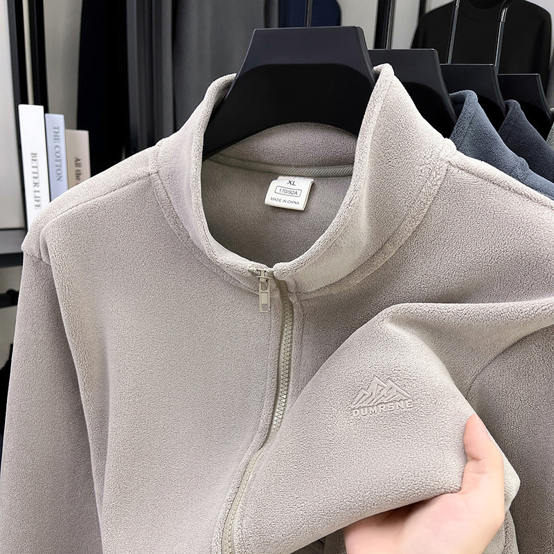 Cross-Border High-End Double-Sided Austrian Velvet Men's Jacket Stand Collar Casual Dad Jacket Men's New Winter Warm Clothes Cross-Border High-End Double-Sided Austrian Velvet Men's Jacket Stand Collar Casual Dad Jacket Men's New Winter Warm Clothes