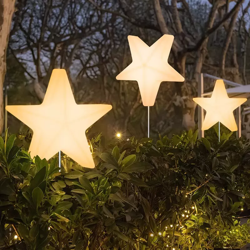 花园星星灯氛围感太阳能地插灯杆子灯led户外草坪灯商场树灯景观