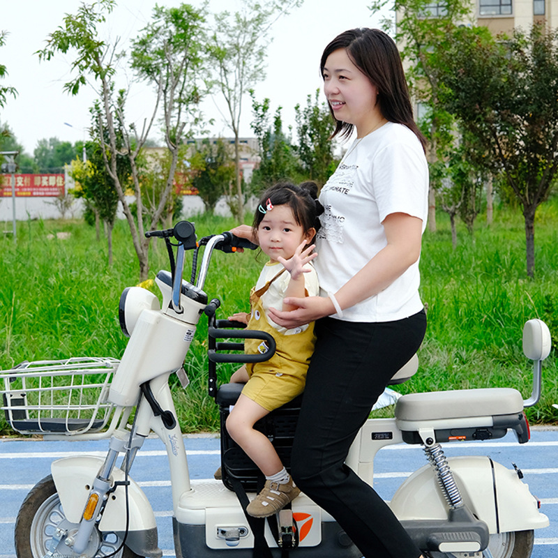 Electric Scooter Child Seat with Front Storage Pedal and Safety Handle, Dedicated Child Safety Seat Storage for Electric Vehicles