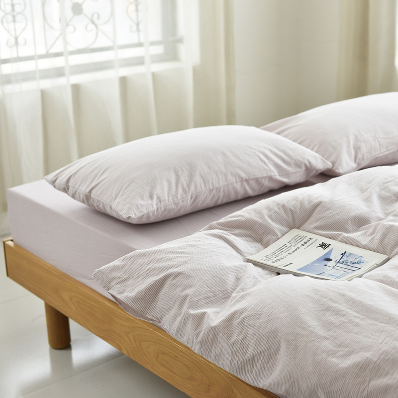 High-Quality Washed Cotton Bedding Set, Single-Person Easy-To-Remove Duvet Cover with Sofix Snap Button Design