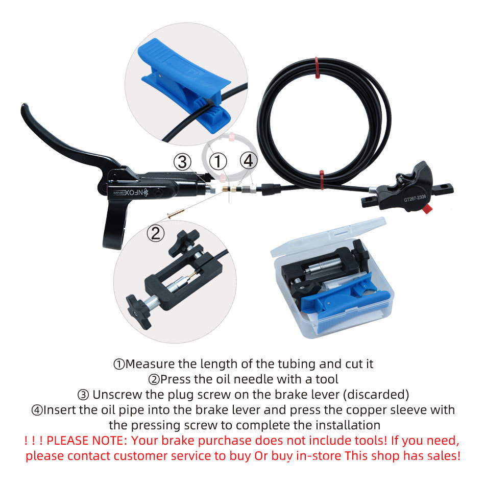 Nuevo NFOX GT267 freno de aceite apagado conjunto de frenos accesorios de scooter eléctrico freno de disco de aceite negro rojo doble pistón derecho