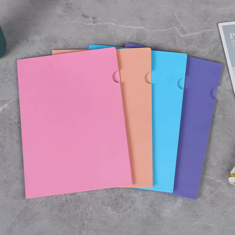 厂家批发覆膜卡纸文件夹定制亚马逊对折资料夹档案袋纸质报告夹