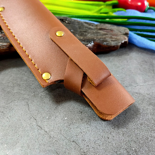 Portable boning knife set Small kitchen knife PU set Outdoor portable leather case Camping knife protective set Two-layer cowhide knife set