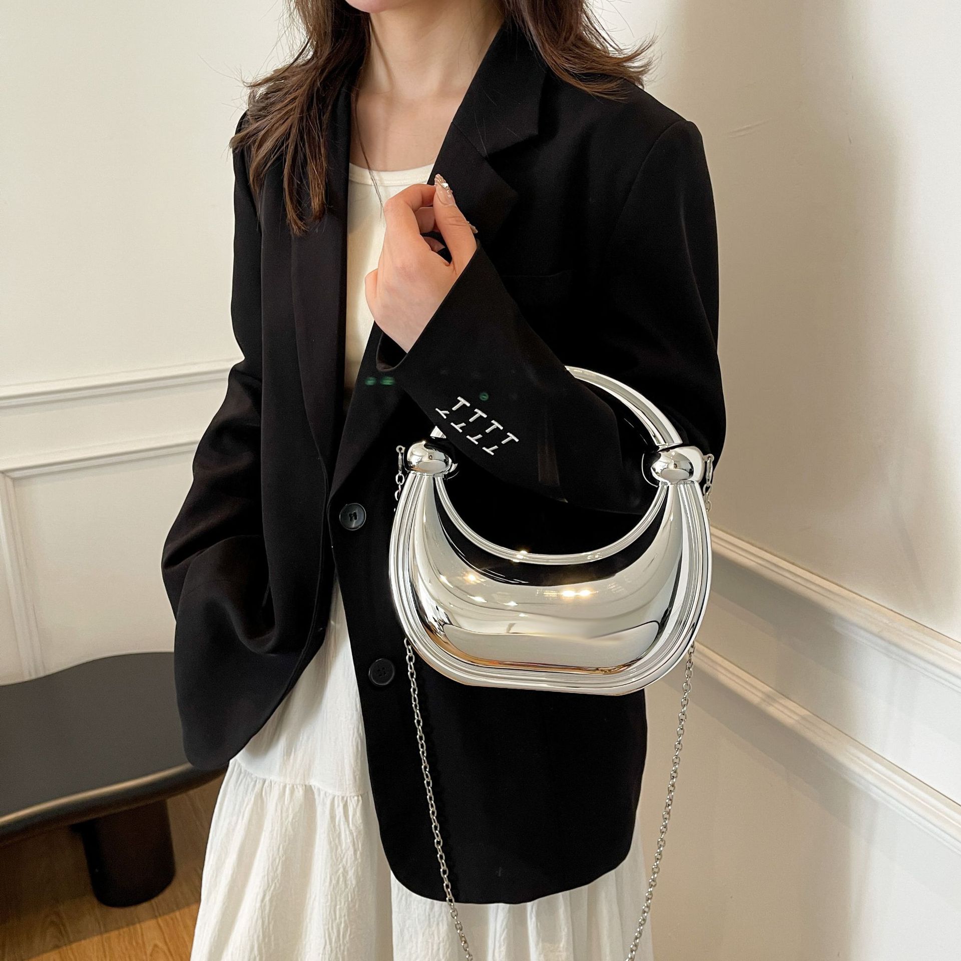 Crowdsourcing transfronterizo acrílico bolso de caja avanzada para mujeres bolso de cena portátil de moda europea y estadounidense bolso de hombro único bolso de mujer