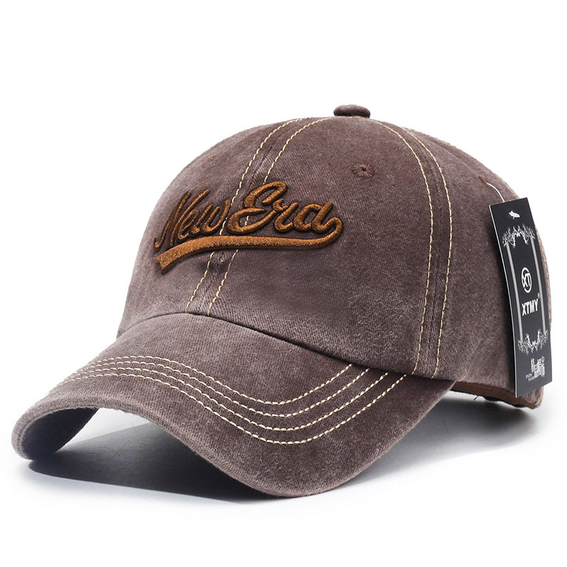 Chapeau de soleil décontracté pour couples, casquette de baseball neuve délavée avec inscription brodée, casquette rétro à bec de canard pour hommes et femmes_voghion.com