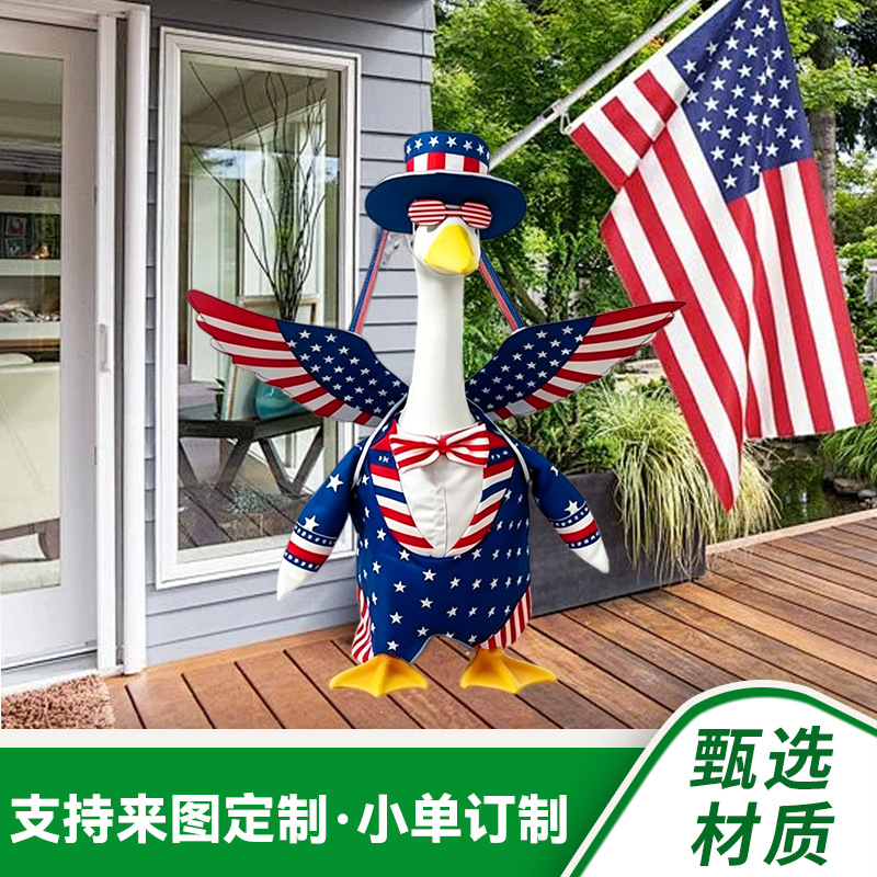 American Patriotic 4th of July Stars & Stripes Goose Outfit with Hat