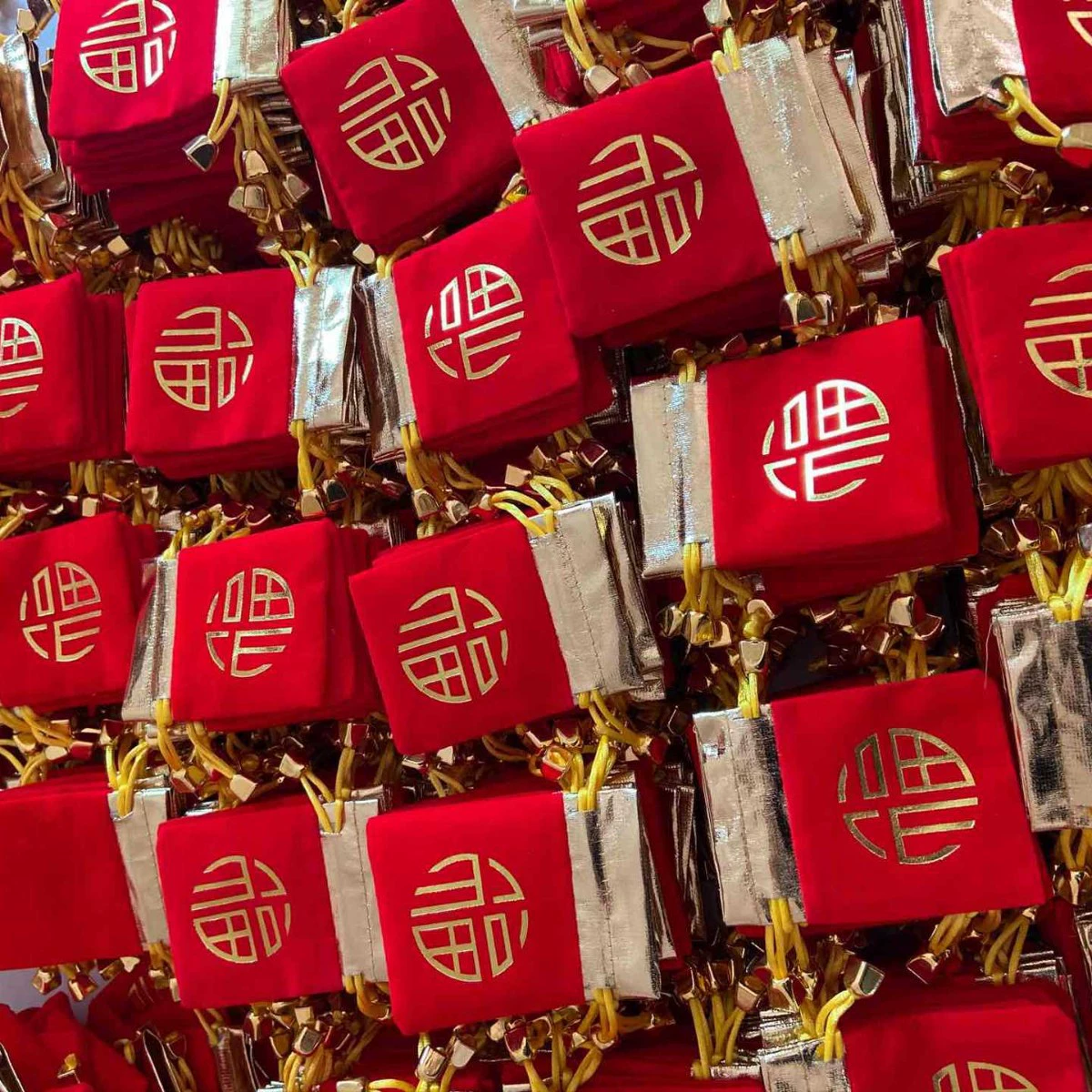 Мешок бархата мешок ювелирных изделий мешок ткани упаковывая мешок Красный счастливый мешок ювелирных изделий подарок мешок бархата