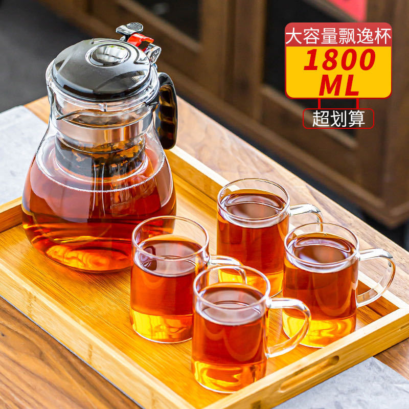 大容量飘逸杯泡茶壶家用办公茶具茶杯茶水分离过滤耐热玻璃冷水壶|ru