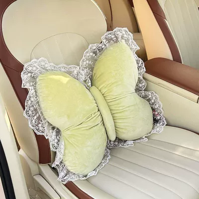 Headrest — Car Headrest and Neck Pillow - princess-style-butterfly-shape-green-1-waist-support-no-specifications