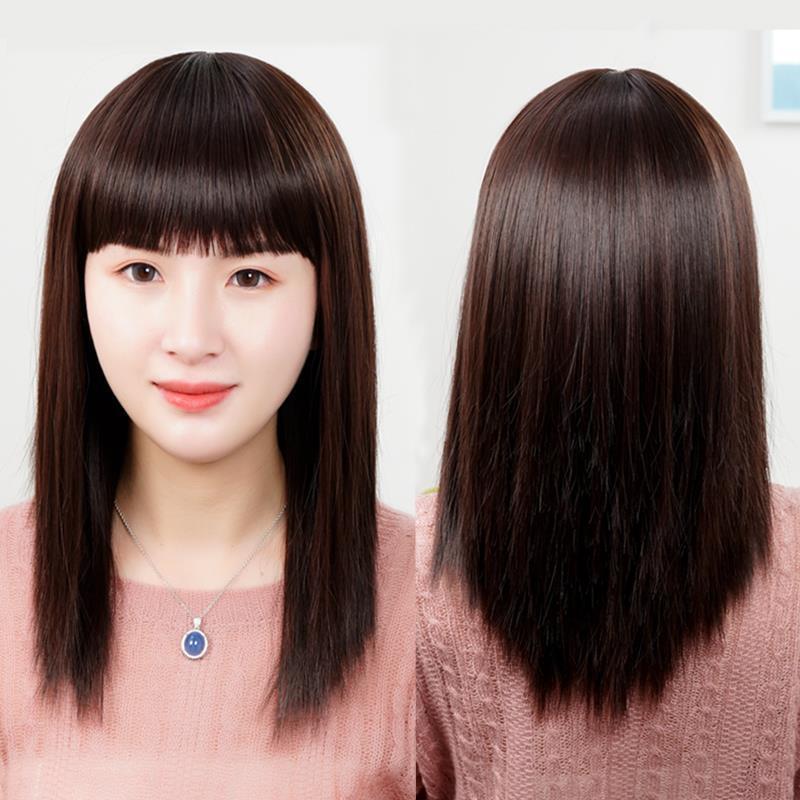 Wig Women's Long Hair Wig Cover Middle-aged and Elderly Women's Long Hair Natural Realistic Mother's Hair Breathable Invisible and Traceless Wig Women's Long Hair Wig Cover Middle-aged and Elderly Women's Long Hair Natural Realistic Mother's Hair Breathable Invisible and Traceless