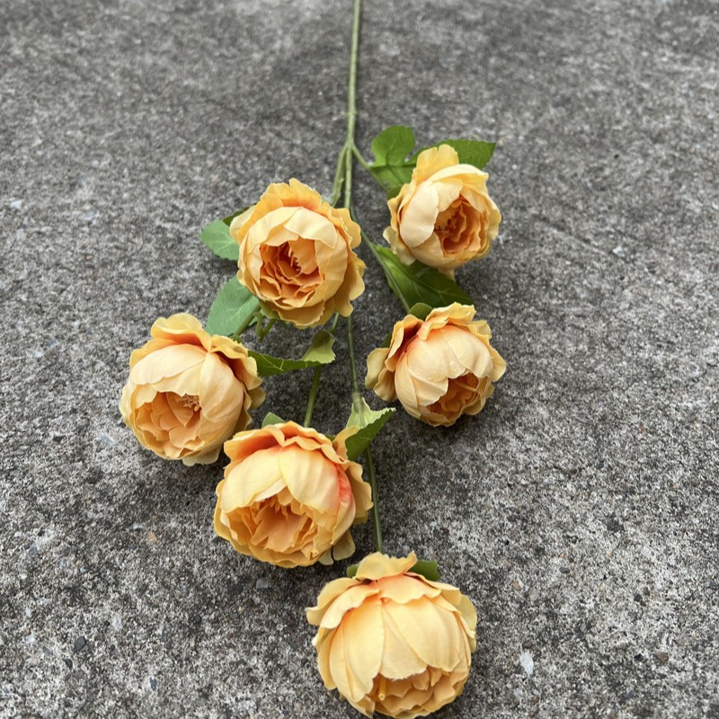 Nueva fábrica de flores artificiales de la boda amarillo leche amarillo limón amarillo fresco al aire libre Salón de la boda decoración flor falsa al por mayor