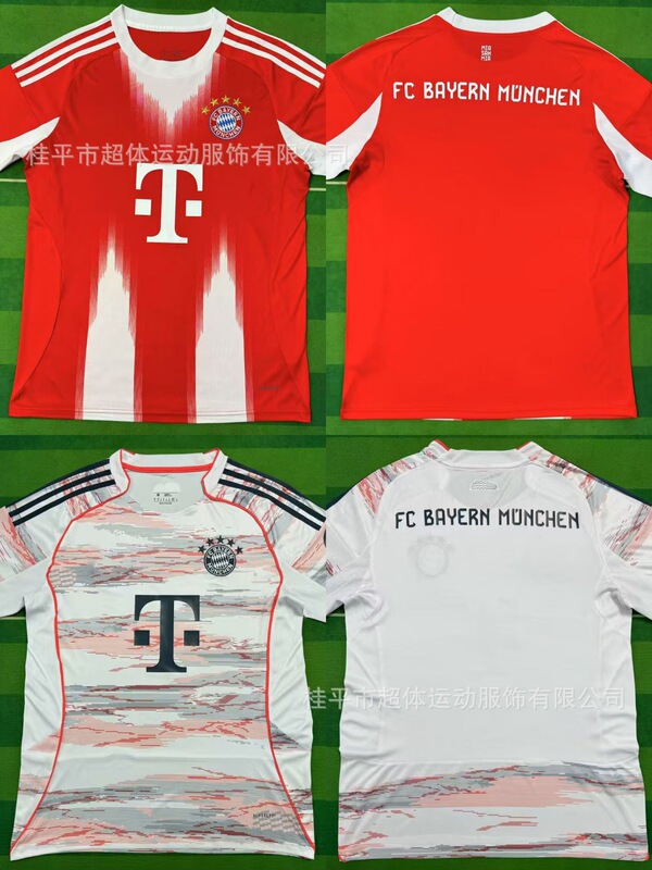 2526 バイエルン・ミュンヘン ホーム＆アウェイ ファンバージョン 刺繍入りジャージ BayernMunichjersey サッカー|undefined