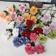 婚庆仿真花娟花3头雅致玫瑰假花婚礼拍摄道具婚礼堂酒店家居装饰