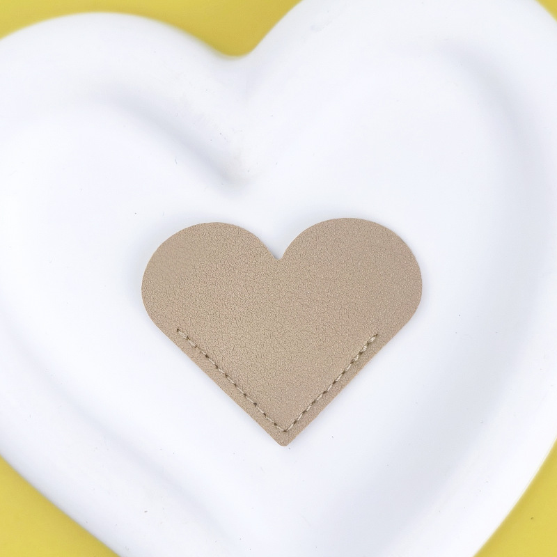 Marcador de Libros de Esquina en Forma de Corazón de Cuero PU para Lectura