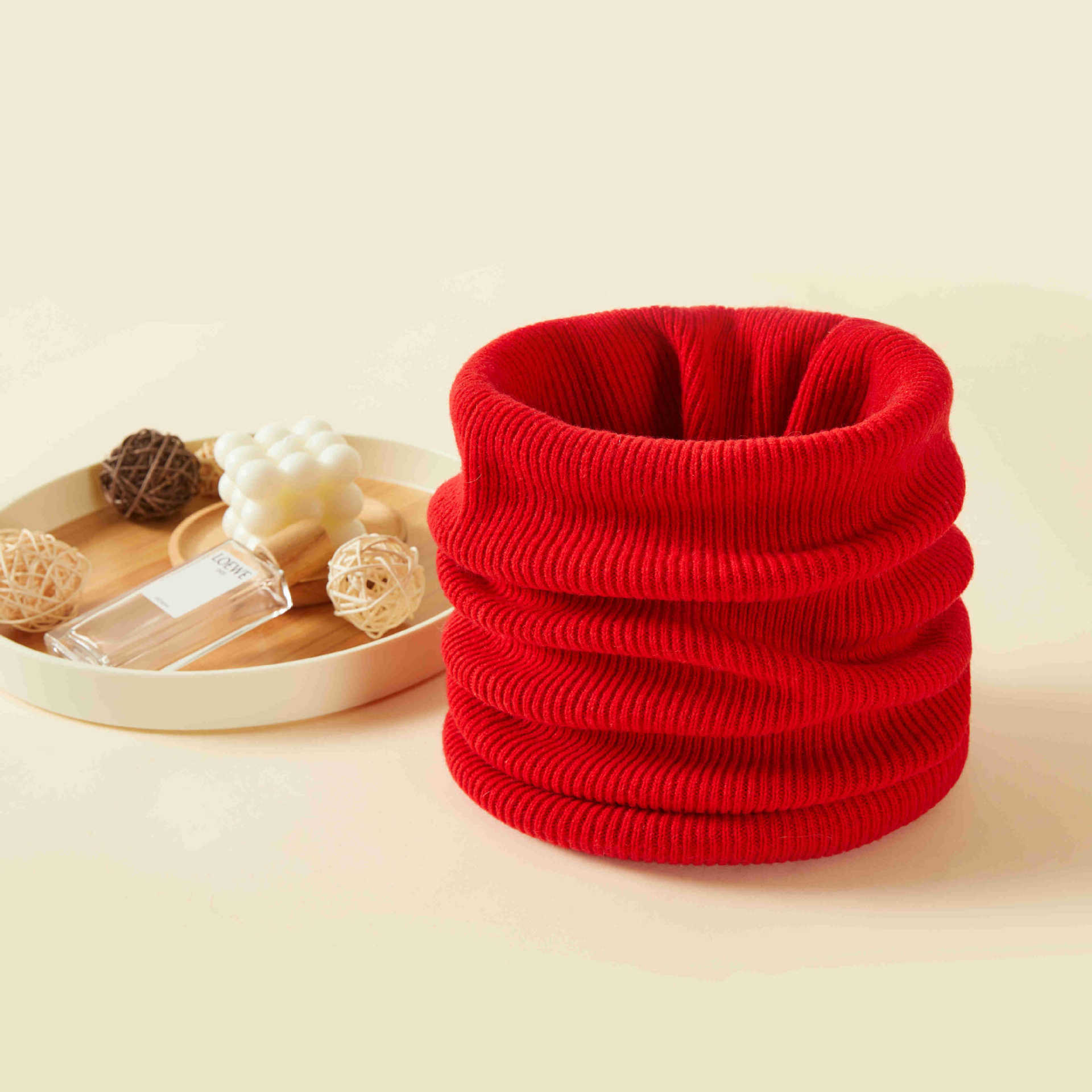 Woolen winter warm men's demi-season solid color knitted scarf