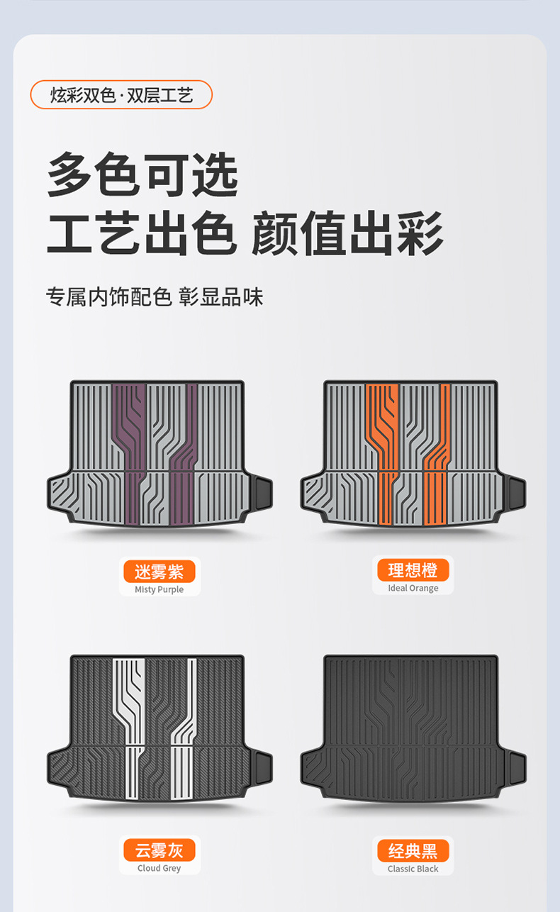 Suitable for Nio Es8 Es6 Ec6 Et5 Et9 Es9 Special Vehicles, Colorful Tpe Car Trunk Mat