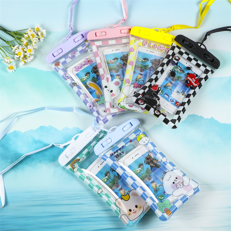 卡通手机防水袋游泳潜水可触屏保护套气囊漂浮漂流神器手机密封袋