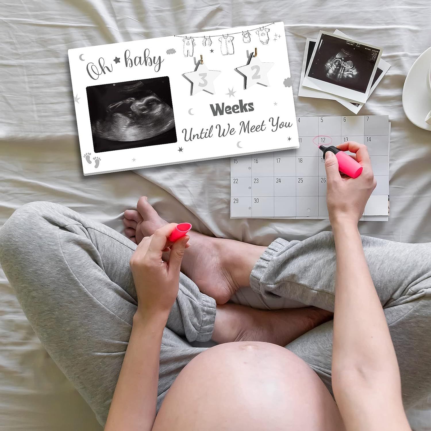 Recién nacido nacimiento hito foto conmemorativa de madera marco de fotos dormitorio sala de estar decoración marco de fotos bebé crecimiento disciplina