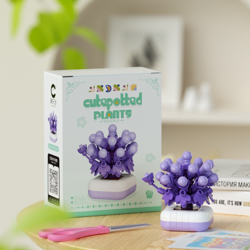 Chao Le Chuang 7345 - 7348 flores interestelares arco iris ramo de flores ensamblaje bloques de construcción juguetes para niños niñas rompecabezas adornos