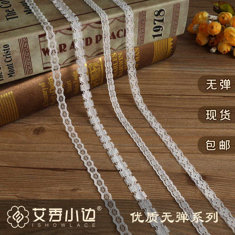 Non-elastic small lace lace 1.0cm women's clothing accessories DIY handmade jewelry pajamas full nylon lace edge Non-elastic small lace lace 1.0cm women's clothing accessories DIY handmade jewelry pajamas full nylon lace edge