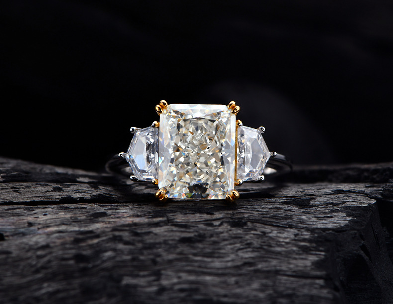 Fashion Geometric Sterling Silver Inlay Zircon Rings 1 Piece