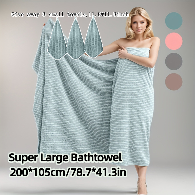 Cross-Border Extra-Large Size Bath Towel Set, Coral Velvet Household Bath Towel, Soft and Thickened Beach Towel, Water-Absorbent and Quick-Drying Towel