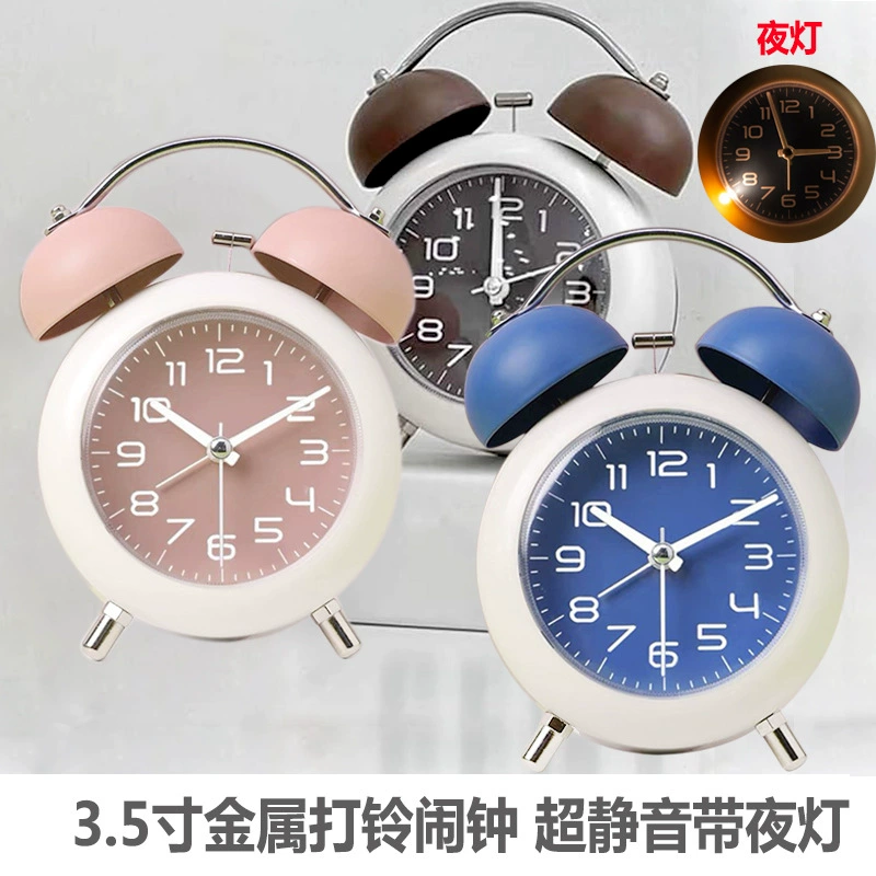 Оптовая продажа от производителя 4inch кольцевой будильник сферический ультра-тихий с ночником студенческие детские настольные часы для спальни будильник