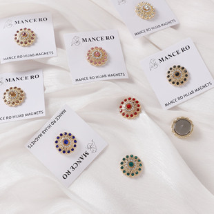 Advanced Sense Color Rhinestone Magnetic Buckle Clothing Stereo Buckle Anti-running Light Magnetic Buckle Silk Scarf Shawl Strong Iron Buckle