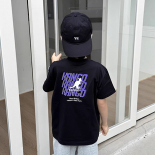 25 new Japanese children's clothing cuhk boys T-shirtKL color letter printed short sleeve T-shirt SS710