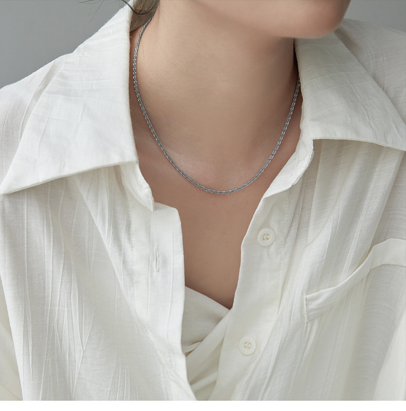 6g Weight Jewelry Set Classification Necklace + Jewelry Quantity Casual Occasion Titanium Steel Material Solid Color Pattern Women's Gender Plating Design Simple Style Style Wholesale Jewelry Simple Style Solid Color Titanium Steel Plating Jewelry Set 17