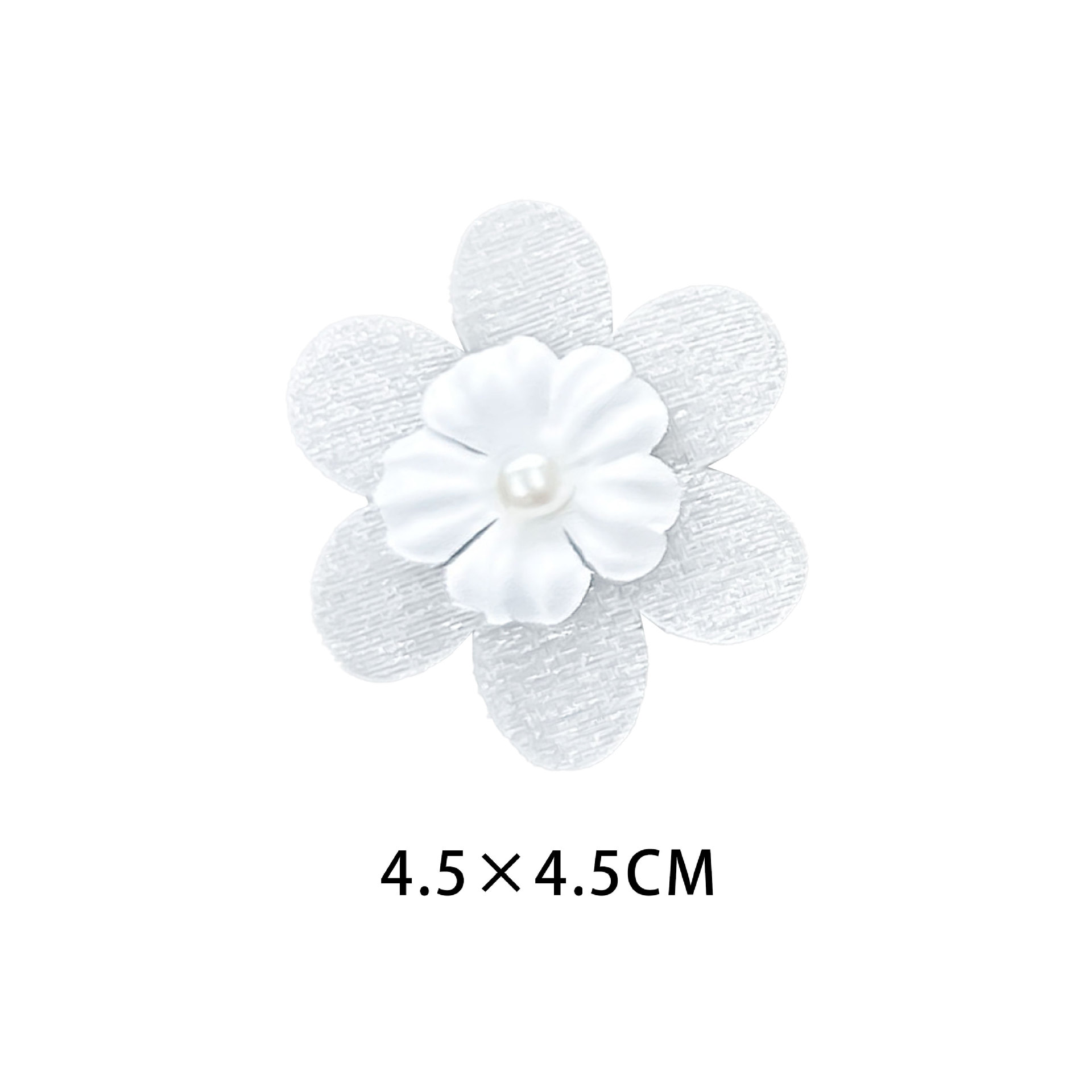 Blanco y negro doble perla flor tridimensional perla ogan encaje pegatinas flores DIY decoración de vestido de boda Lolita