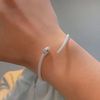 Silver brand fashionable bracelet hip-hop style, light luxury style