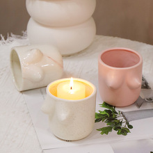 北欧风格创意人体陶瓷蜡烛杯烛台家居装饰摆件花盆多肉跨境专供