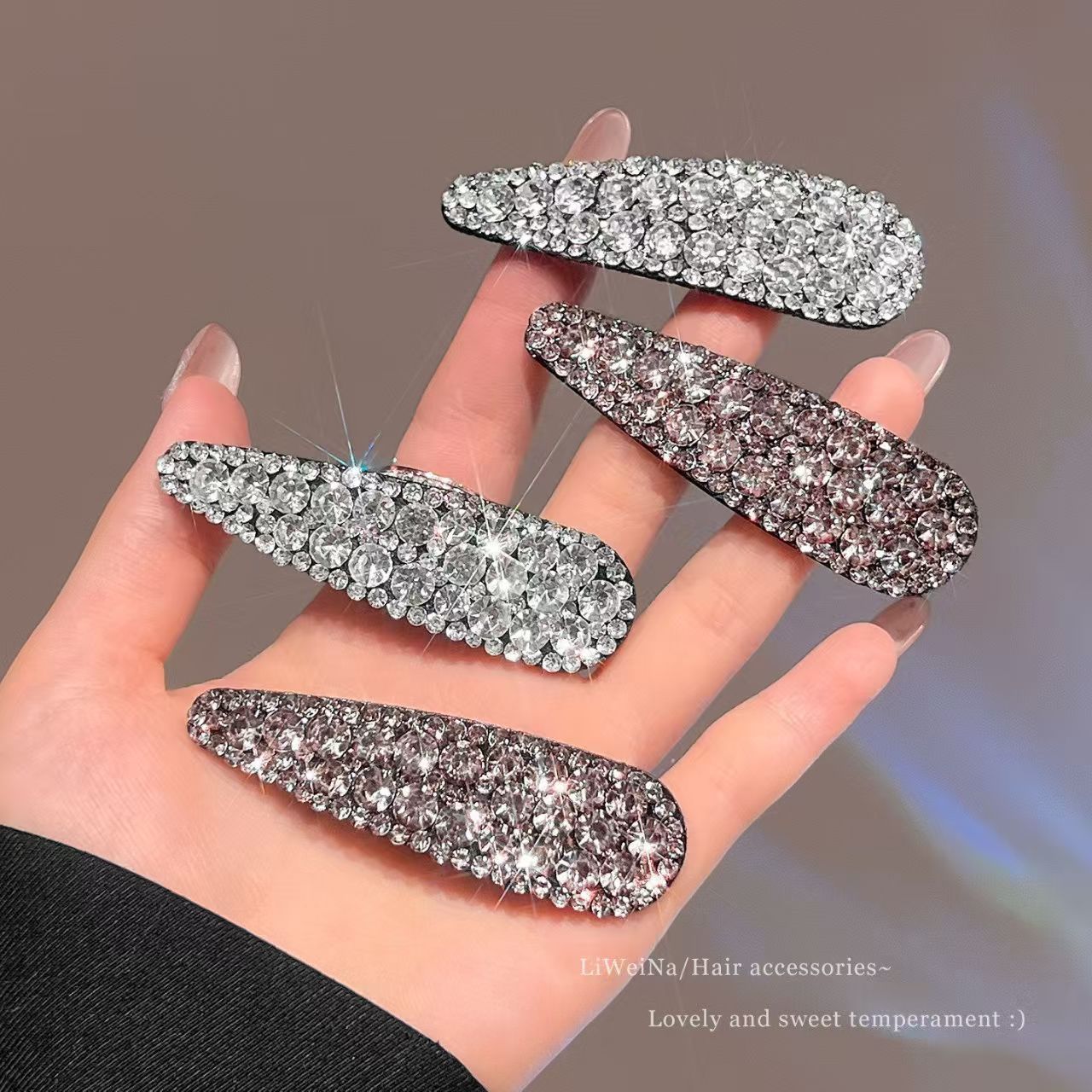 Sparkling Rhinestone BB Hair Clip for Women, Luxurious and Sophisticated Side Clip for Loose Hair and Bangs, Exquisite Hairpin Hair Accessory