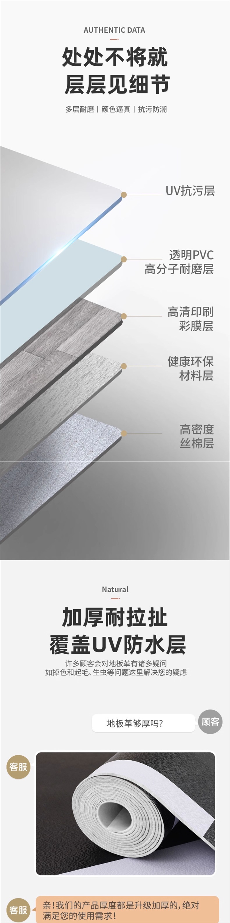 5m² Cement Floor Directly Laid with Floor Leather Floor Stickers Thickeneded Wear-Resistant Waterproof Household Floor Mats Pvc Plastic