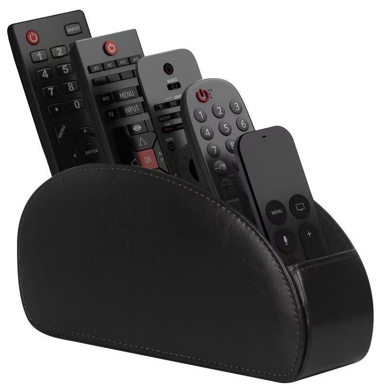 Light Luxury Leather Remote Control Storage Box, Multi-Compartment Organizer for Living Room Coffee Table, Cosmetics, Keys, and Miscellaneous Items