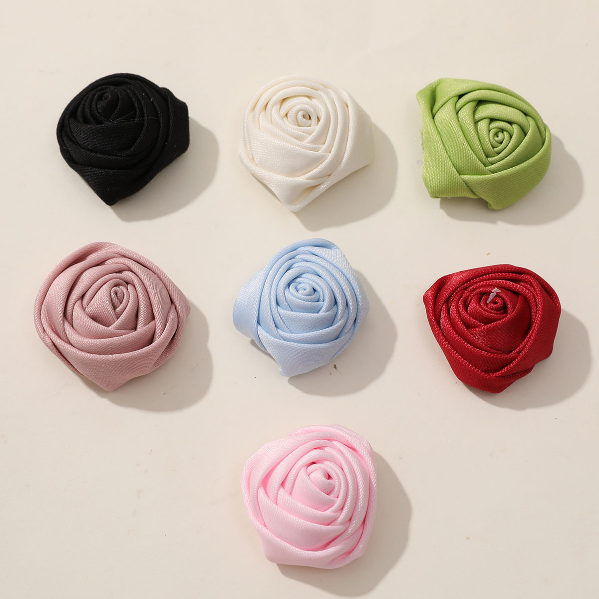 日韓清麗淡雅馬卡龍布藝立體玫瑰花DIY手工髮夾髮飾服裝輔料配件