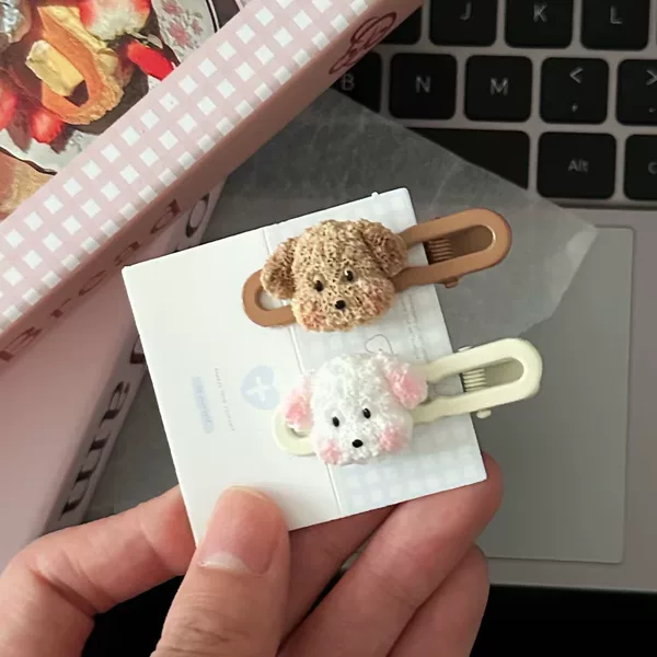 brown Style Cute Dog Hairpin Japanese Style Cartoon Soft Cute Sweet Girl Side Clip Bangs Hair Card Accessories Hair Accessories