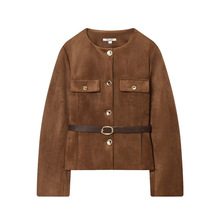 外贸2025秋季新款欧美风女装时尚气质优雅配腰带西装外套8741260