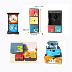 處理批發美式木質收納盒 家居桌面掛飾 玄關牆上掛飾
