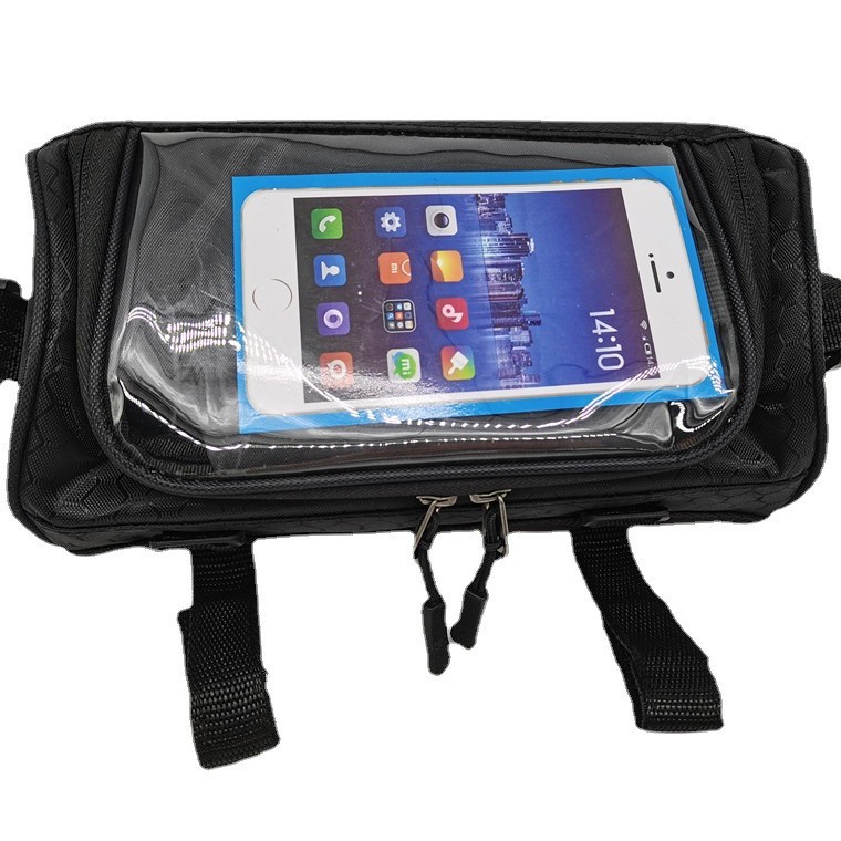 Bicicleta de montaña bolsa de manillar de la bicicleta bolsa de cabeza de dragón bolsa en forma de tubo pantalla táctil bolsa de teléfono móvil equipo de equitación de gran capacidad bolsa de haz frontal