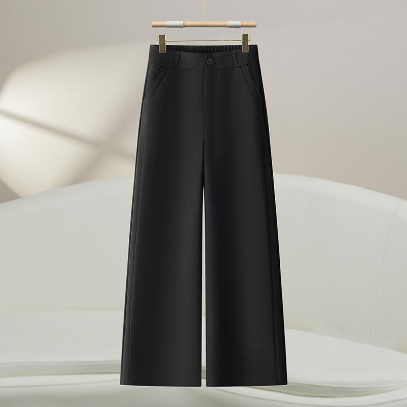 Pantalones de piernas anchas para mujeres 2026 verano nuevo pantalones recto sueltos de cintura alta para reducir la edad de los pantalones de mujer de viaje casuales delgados image 6
