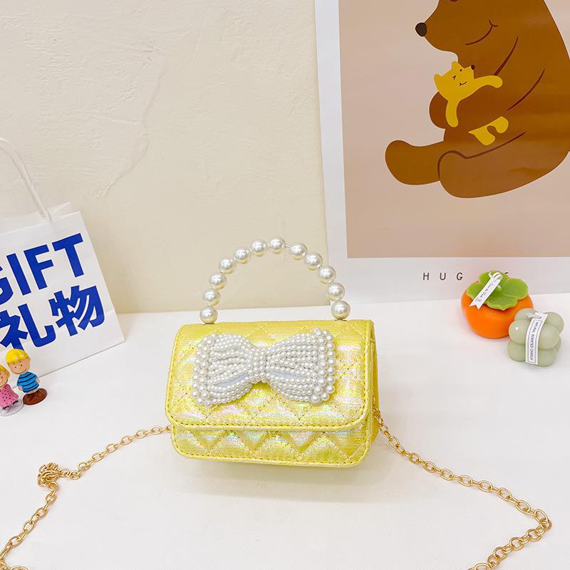 Bolso DE LOS NIÑOS 2022 nueva moda simple niñas bolsa de mensajero lindo arco princesa estilo perla moneda monedero