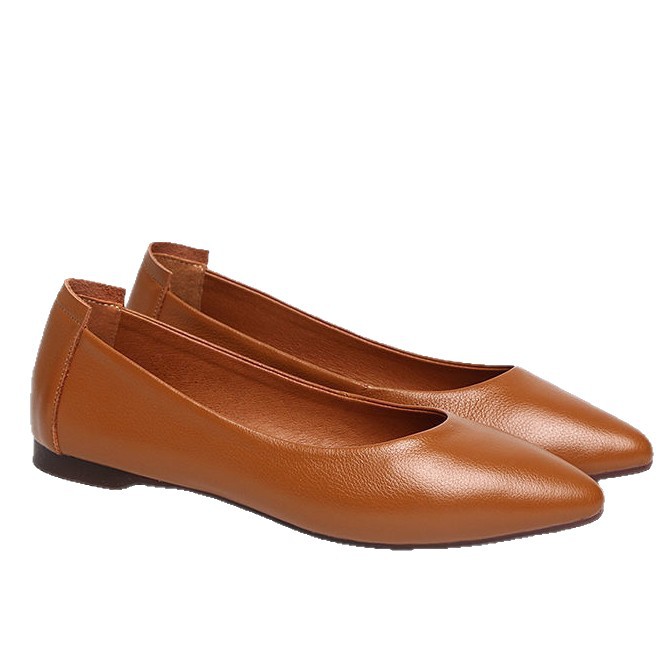 2026 nuevo temperamento flexible antideslizante zapatos de mujer zapatos de cuero suave de cabeza redonda de boca superficial zapatos simples