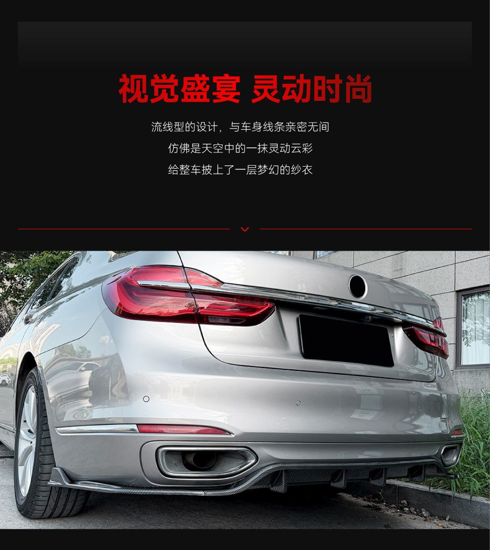 Suitable for 2015-2018 BMW 7 Series G11 G12 standard models; rear lip, tail lip, and spoiler kit for cross-border modification